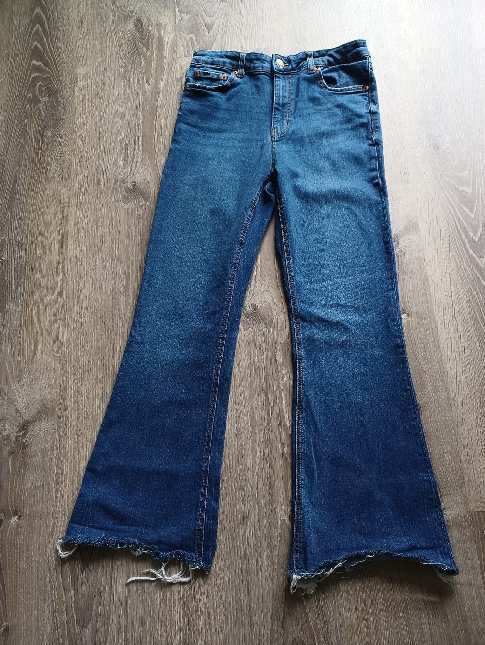 Zara Dark Wash Kick Flare Jeans